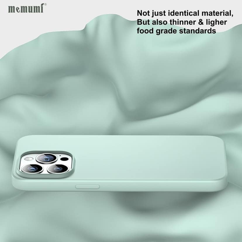 Memumi Shockproof Liquid Silicone Gel Back Cover for Apple iPhone 14 Pro Max-Green view 5
