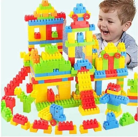 FunBlast DIY Plastic Building Blocks for Kids Building Blocks Toy for Kids Puzzle Games for Kid,Toys for Children Educational & Learning Toy for Kid,Girls & Boys -(250 Pieces Blocks with 38 Wheels) view 2