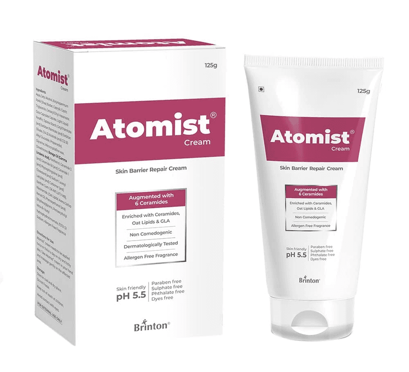 Brinton Atomist Skin Barrier Repair Cream 125 gm | Enriched with Ceramides Oats Lipids & GLA x Pack of 4