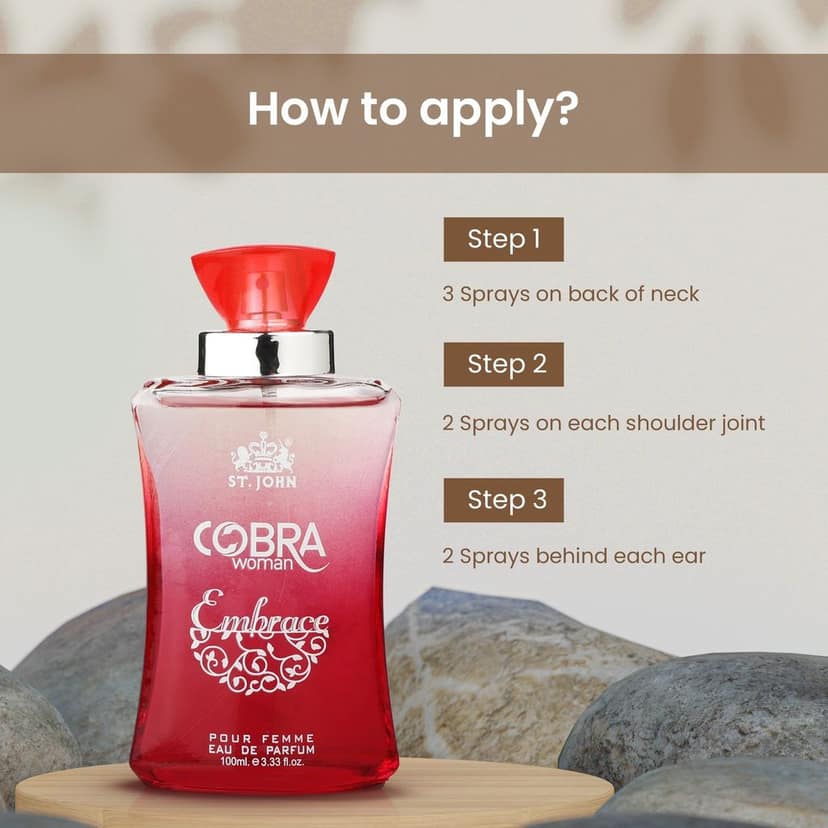 ST.JOHN Cobra Embrace Perfume for Women| Eau de Parfum| Long Lasting Women's Perfume| Date Night Fragrance Body Spray for Women (100ml) view 4