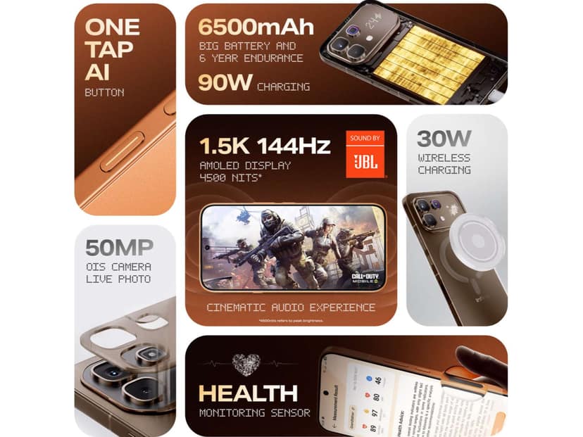 Infinix Note 60 Pro Smartphone, 8GB RAM, 128GB Storage - Mocha Brown view 4