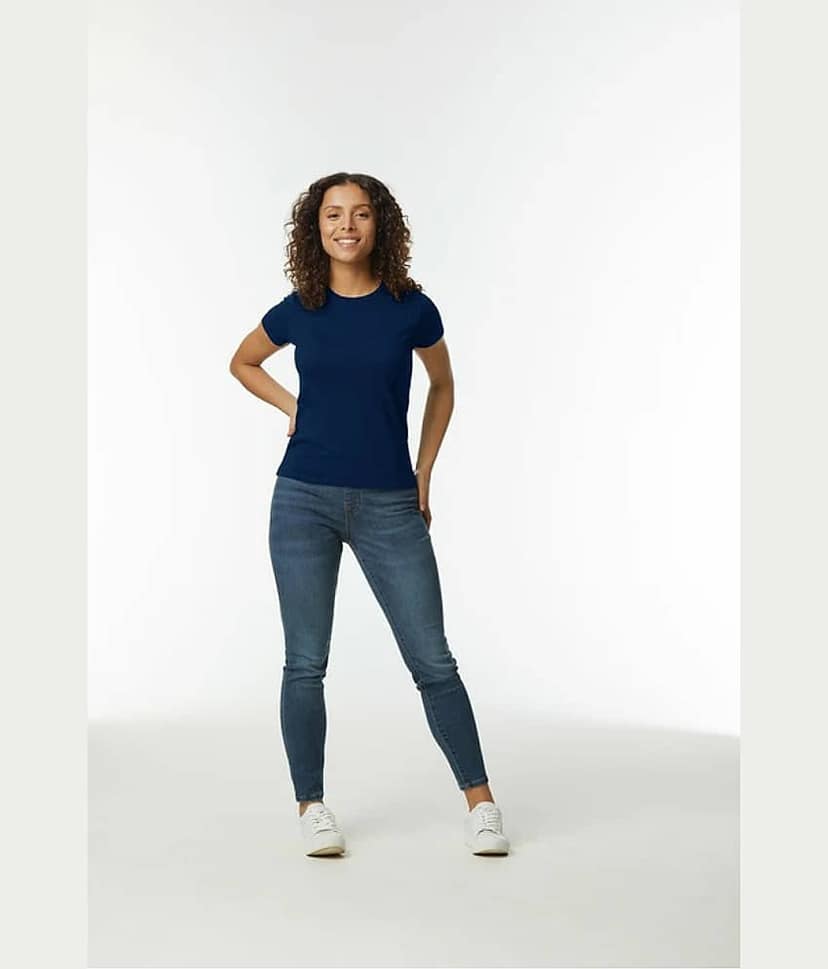 Gildan Women Cotton Solid Regular Fit Round Neck T-Shirt ( Multicolor 1 ) view 4