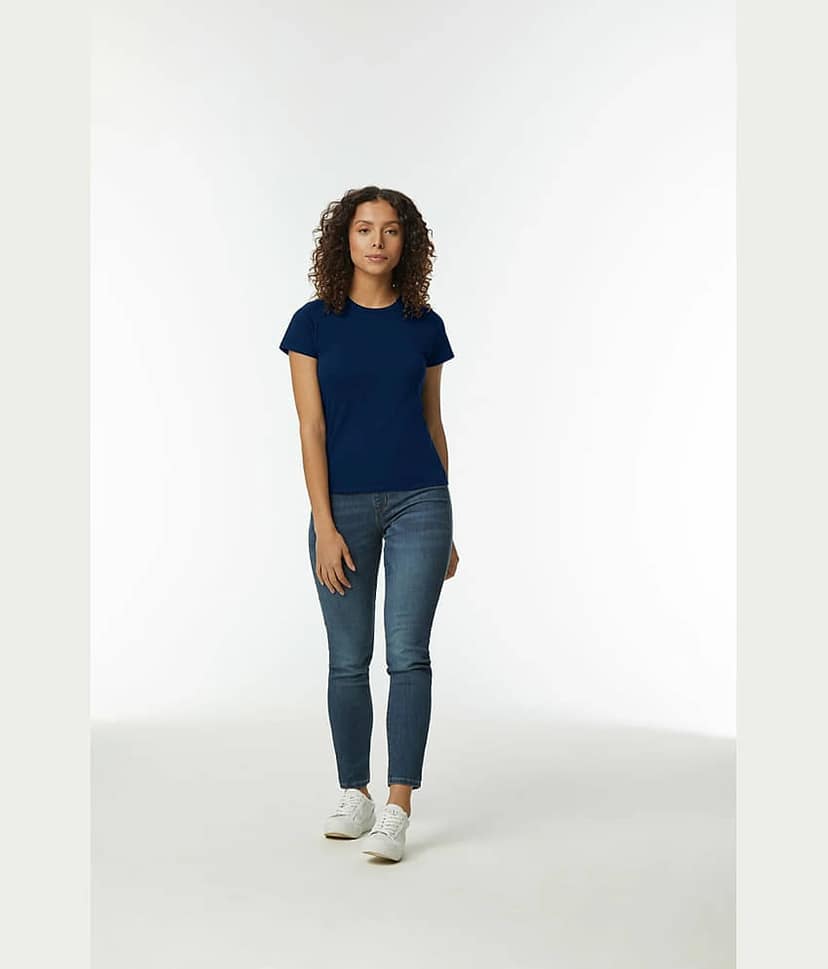 Gildan Women Cotton Solid Regular Fit Round Neck T-Shirt ( Multicolor 1 ) view 5