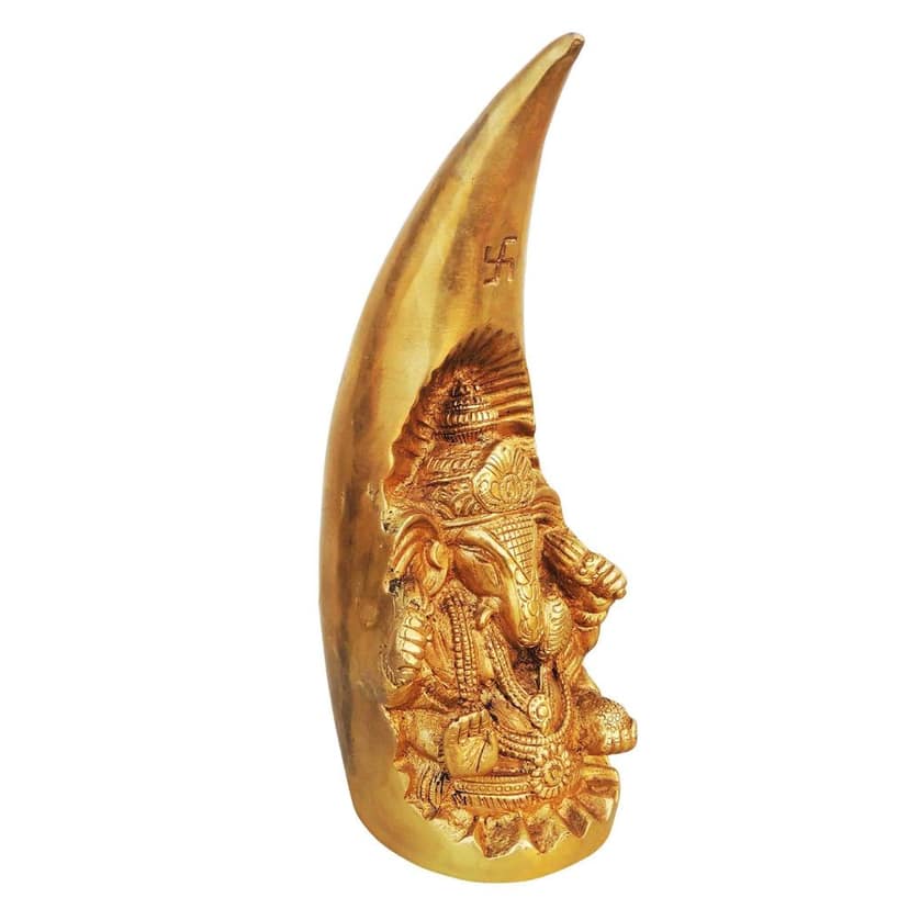 Brass Showpiece Teeth Ganesh, Dant Ganesh God Idol Statue (BSMAS247) view 3