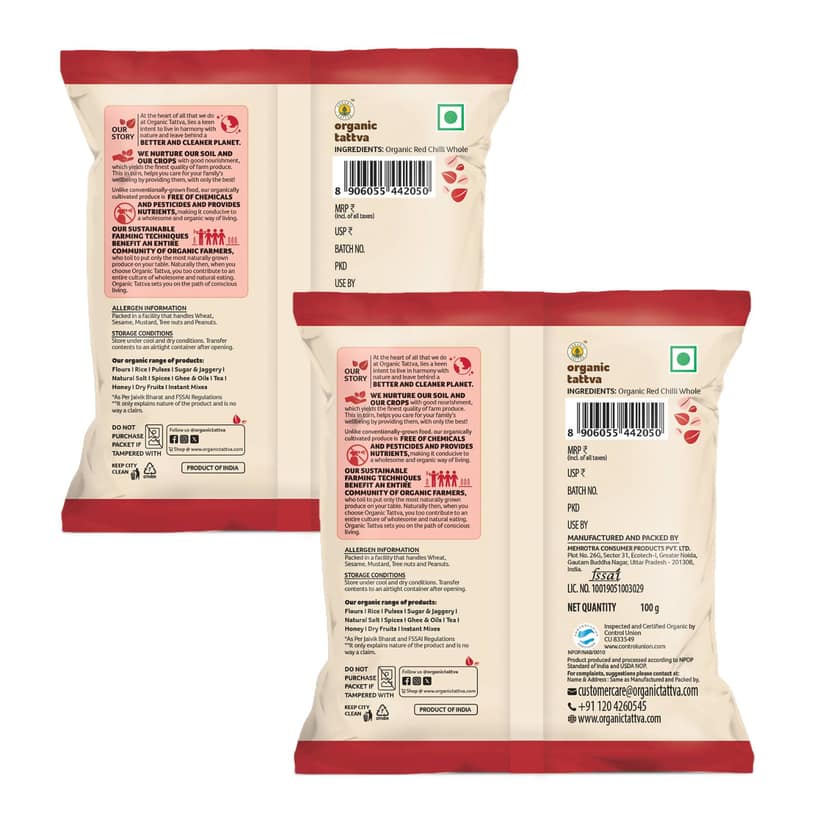 Organic Tattva Organic Red Chilli Powder - 100g x Pack of 2 view 2