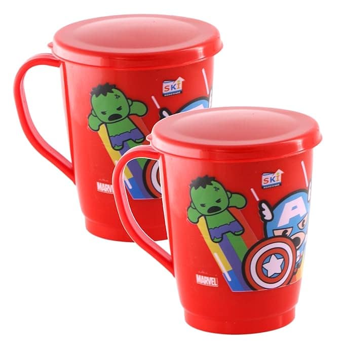 Ski Charlie Steel Mug 300 Ml For Kids (Set Of 2), Return Gift, Licensed Character Merchandise (Mini Avengers)