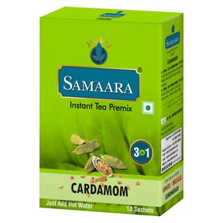 Samaara Instant Tea Premix Sachets | Cardamom Elaichi Flavoured Assam Black Tea Powder | 10 Sachets Box 150gm