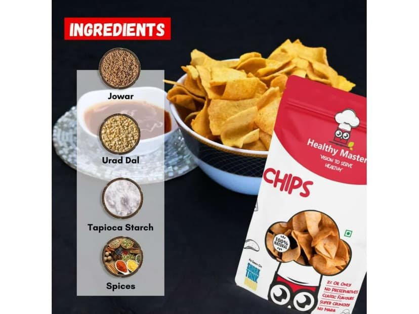 Healthy Master Jowar Chips - Baked and Nutritious (Classic Masala) - 500 Gram view 2