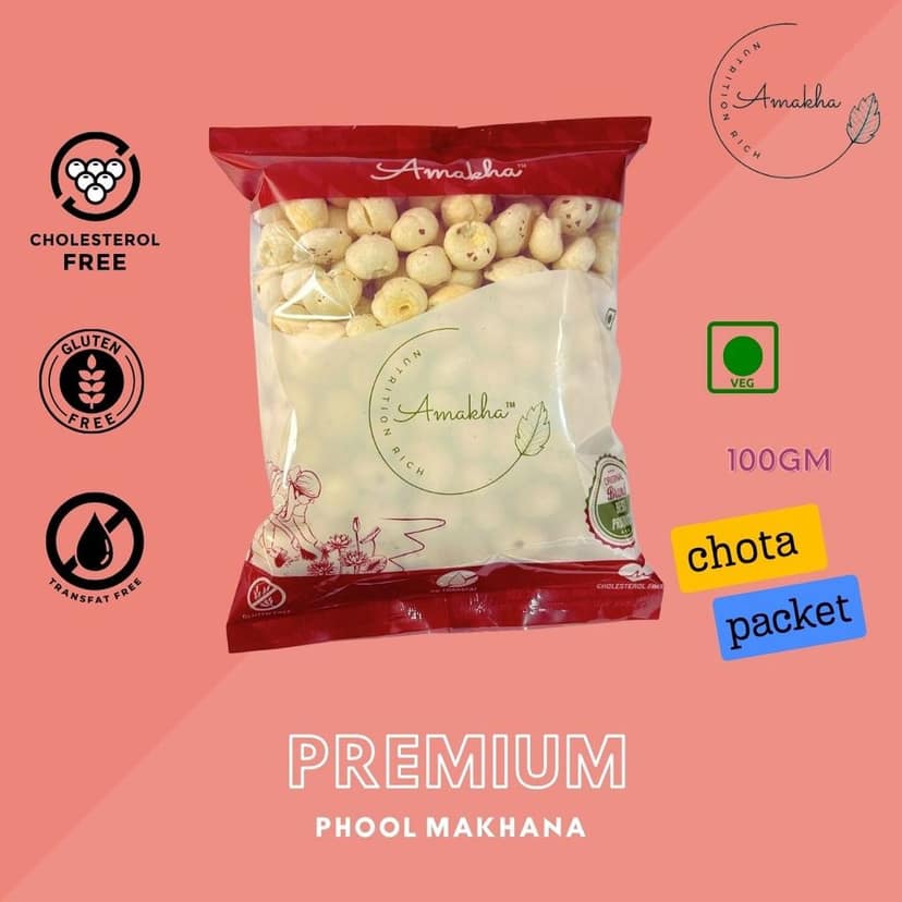 Amakha's Phool Makhana | Premium Foxnut | Nuts | Dry Fruits | 100gm view 3