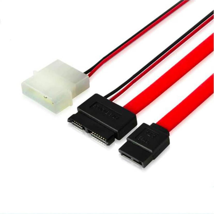 Slimline SATA 13pin Male to Slimline SATA 13pin 7+6 Female Extension Cable for SATA Slim DVD+/-RW Drive (30cm)