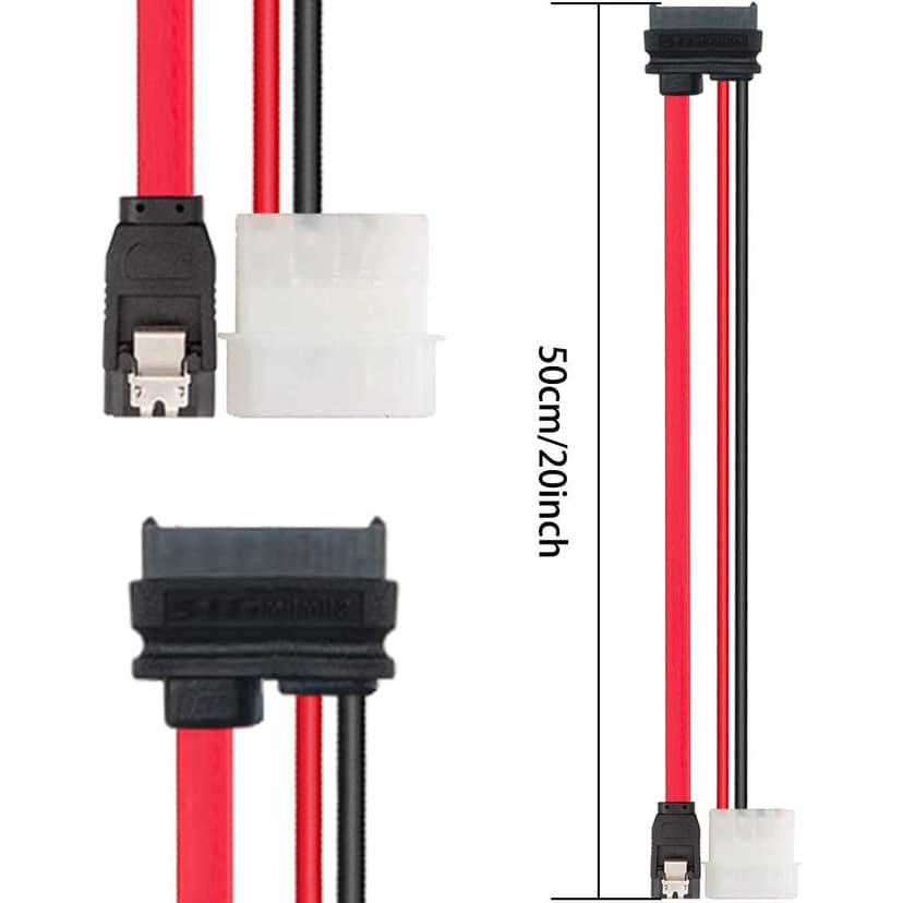 Slimline SATA 13pin Male to Slimline SATA 13pin 7+6 Female Extension Cable for SATA Slim DVD+/-RW Drive (30cm) view 6