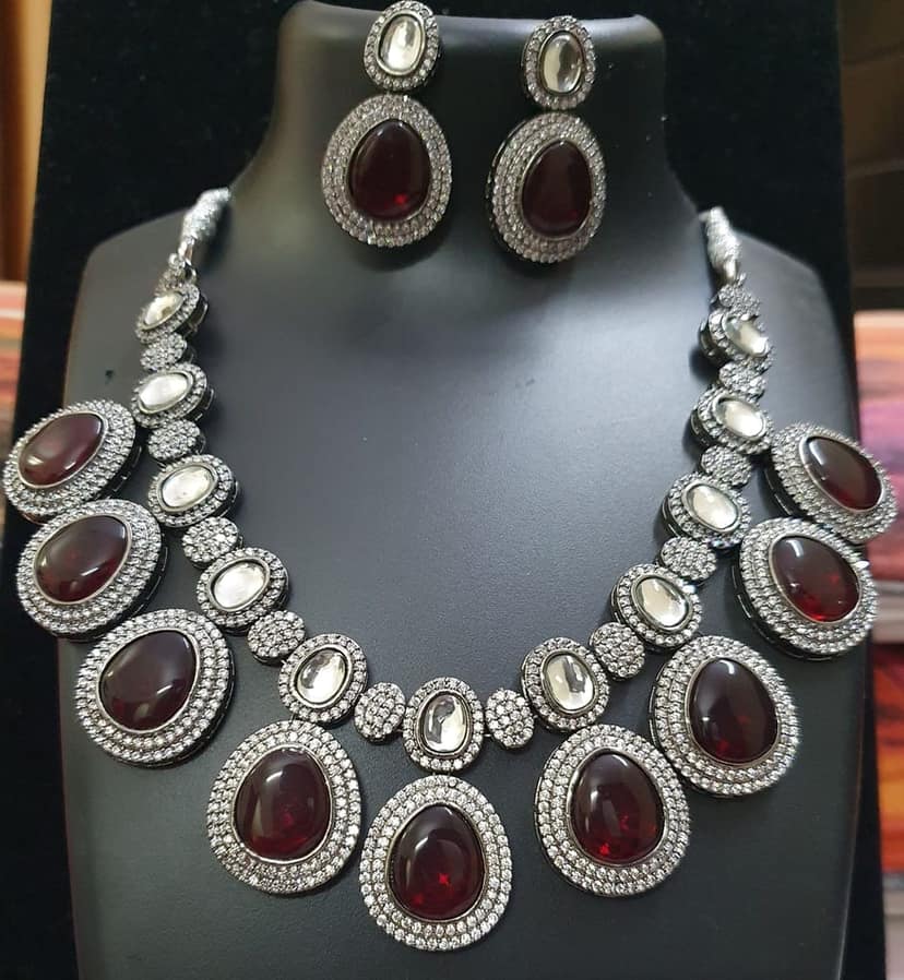 American Diamond Partywear designer Necklace view 2