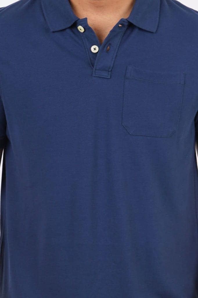 Men's Navy Pocket Polo T-Shirt view 4