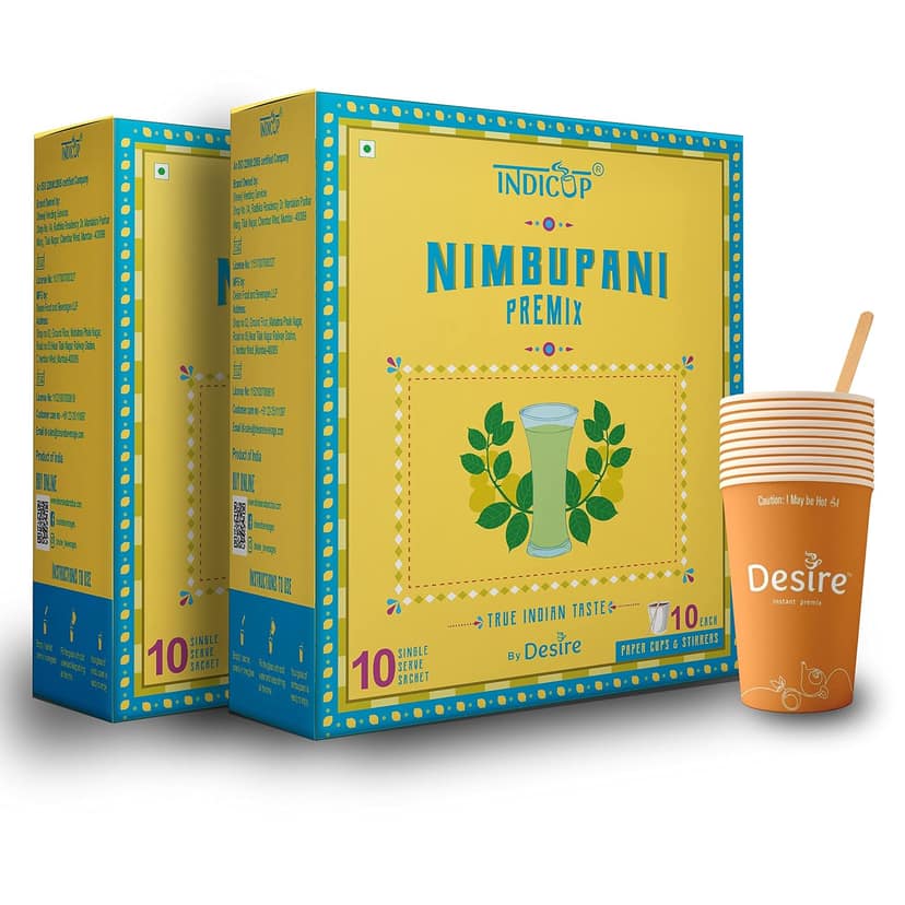 INDICUP Nimbu Pani Instant Premix, 200 gm - 20 Sachets