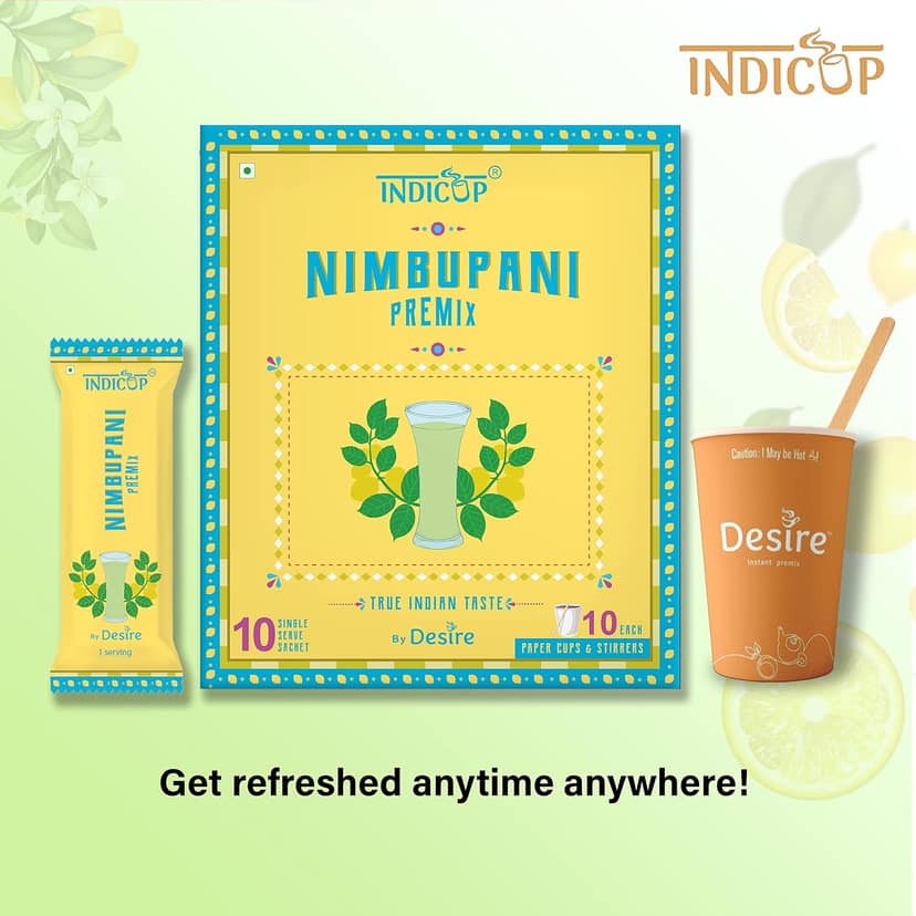 INDICUP Nimbu Pani Instant Premix, 200 gm - 20 Sachets view 2