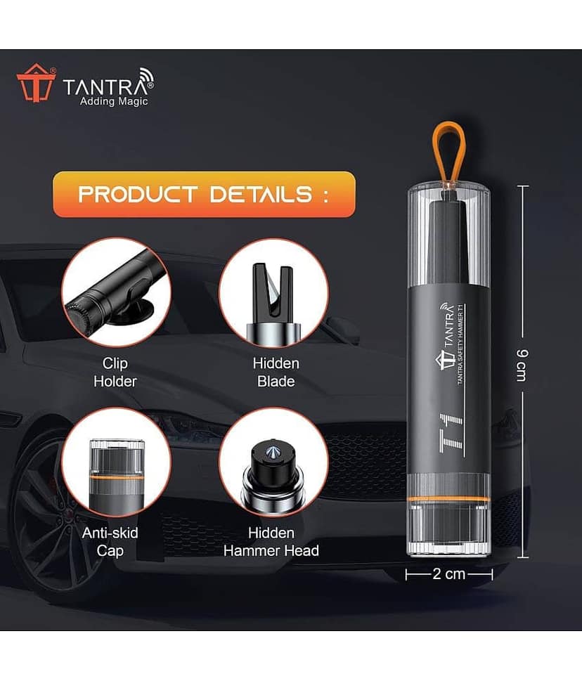 Tantra Pointed Only Car Safety Hammer Black view 2