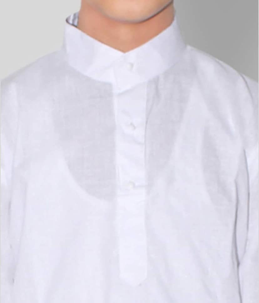 Goodluck Boys Cotton Solid - Pattern Kurta Pant Set ( White , Pack of 1 ) view 2