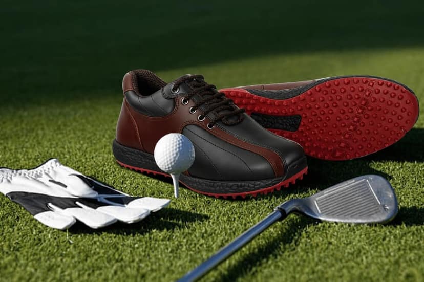 HITCARO Arkbird® Men's Genuine Leather Lace-up Professional 100% Waterproof Premium Gold Golf Shoes PR-5406 view 5