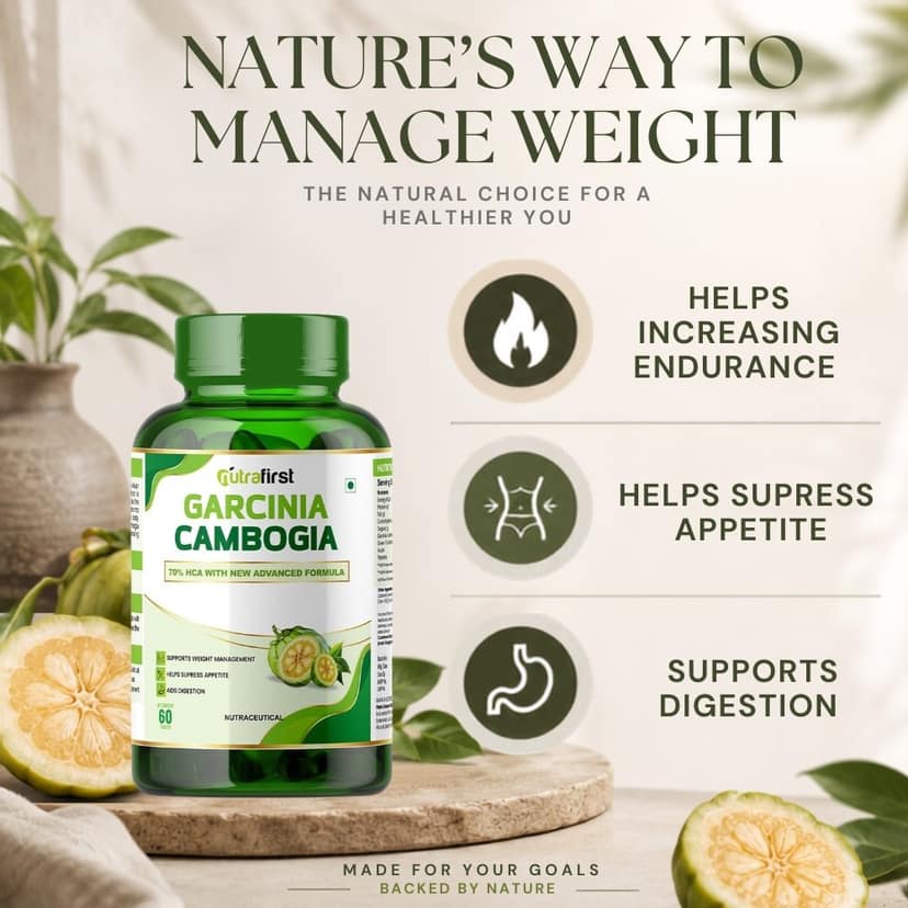 Nutrafirst Garcinia Cambogia Tablets 800mg with 70% HCA and Green Tea Extract for Weight Management and Fat Metabolism - 60 Tablets, Pack of 1 view 2