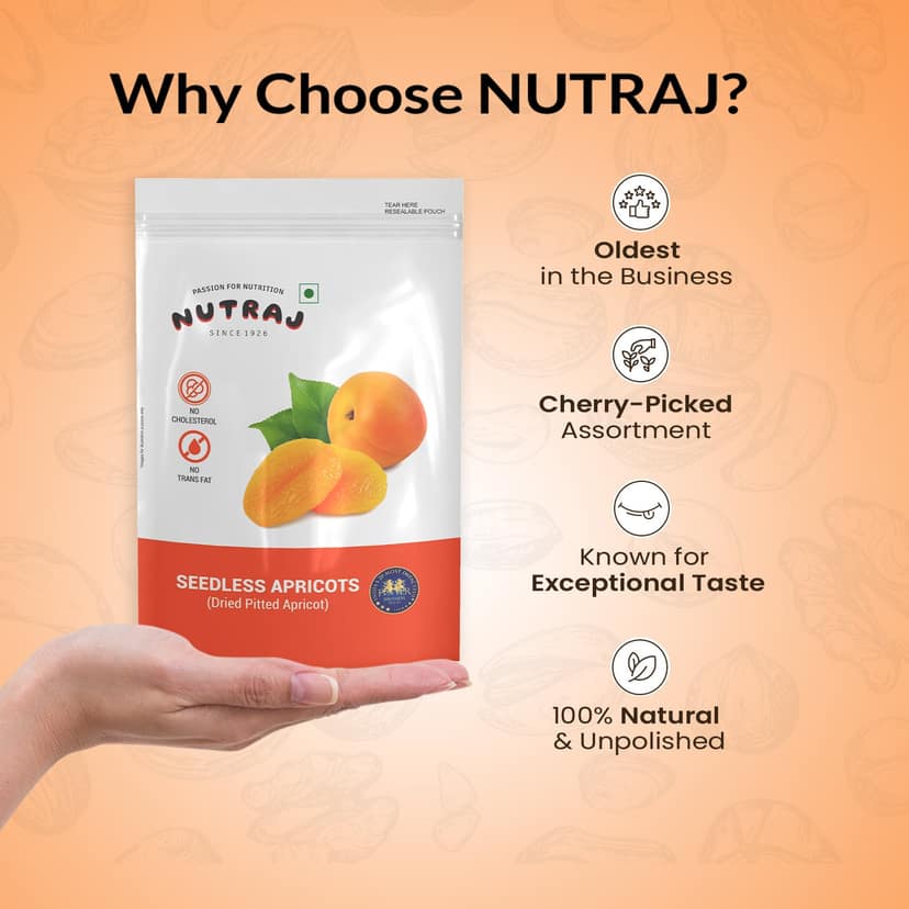 Nutraj Premium Dried Pitted Turkish Apricots 200gm view 3