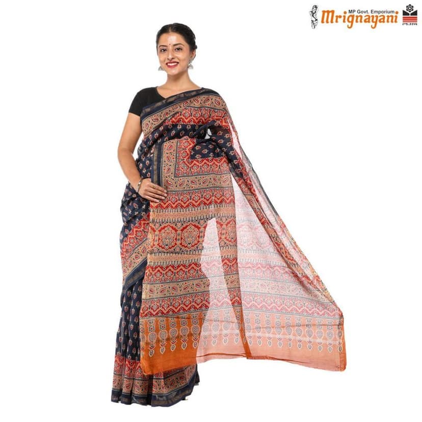 HANDLOOM CHANDERI SILK SAREE WITH BLOUSE (SKU - 1SCZ01200522 , SAREE - 1234) view 2