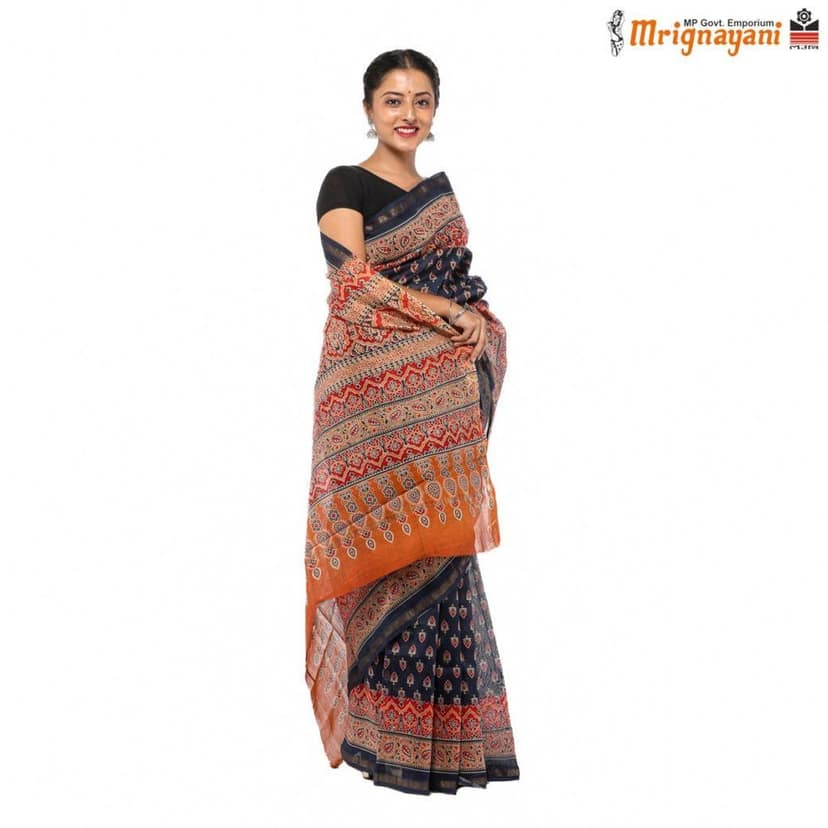HANDLOOM CHANDERI SILK SAREE WITH BLOUSE (SKU - 1SCZ01200522 , SAREE - 1234) view 3