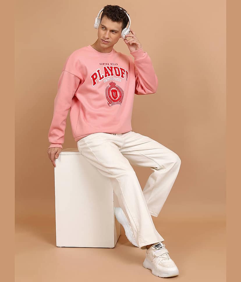 Highlander Polyester Round Neck Men's Sweatshirt - Pink ( Pack of 1 ) view 2
