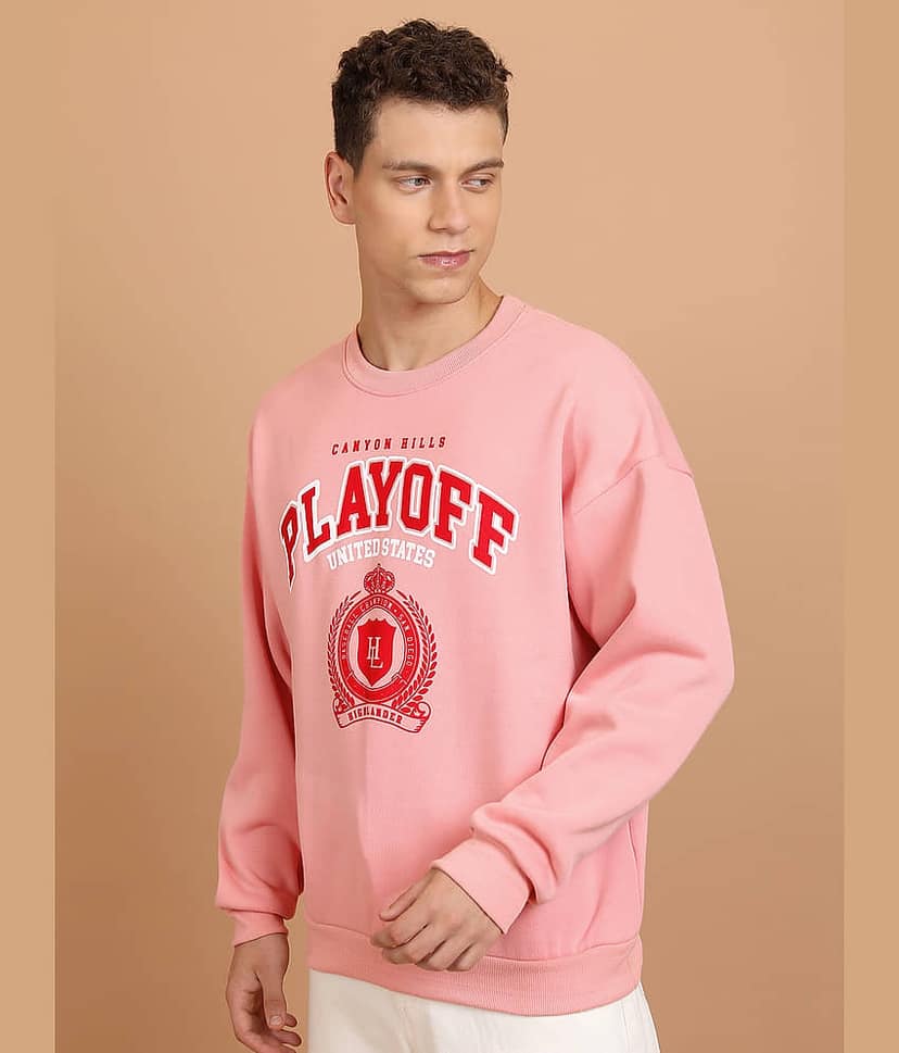 Highlander Polyester Round Neck Men's Sweatshirt - Pink ( Pack of 1 ) view 4