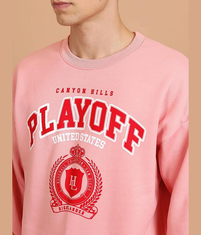 Highlander Polyester Round Neck Men's Sweatshirt - Pink ( Pack of 1 ) view 5