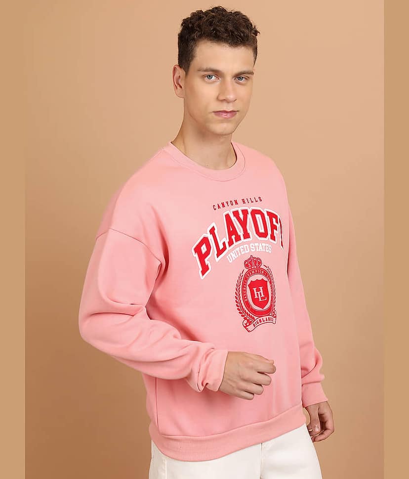 Highlander Polyester Round Neck Men's Sweatshirt - Pink ( Pack of 1 ) view 6