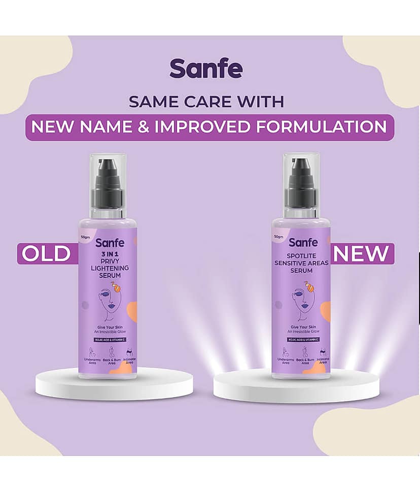 Sanfe Spotlite Sensitive Body Serum For Dark Underarms, Inner Thighs And Sensitive Areas - 50gm view 2