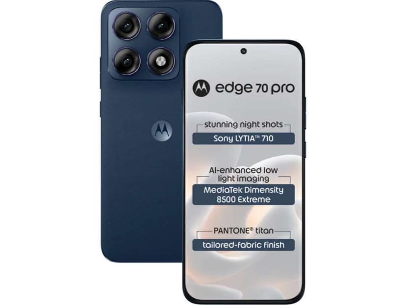Motorola Edge 70 Pro Smartphone, 12GB RAM, 256GB Storage - Pantone Titan Blue