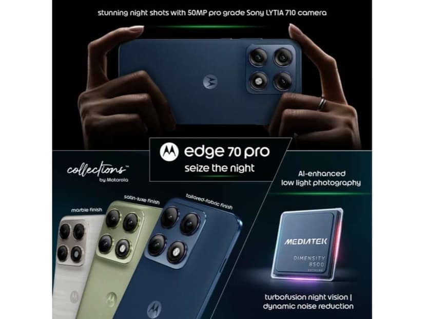 Motorola Edge 70 Pro Smartphone, 12GB RAM, 256GB Storage - Pantone Titan Blue view 2