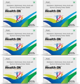 Health Ok Multi Vitamin and Mineral Health Supplement (for Energy and Overall Health with added Immunity) Tablets (Pack of 6)