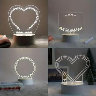 Modern 3D Visual Effect LED Night Light with Base
