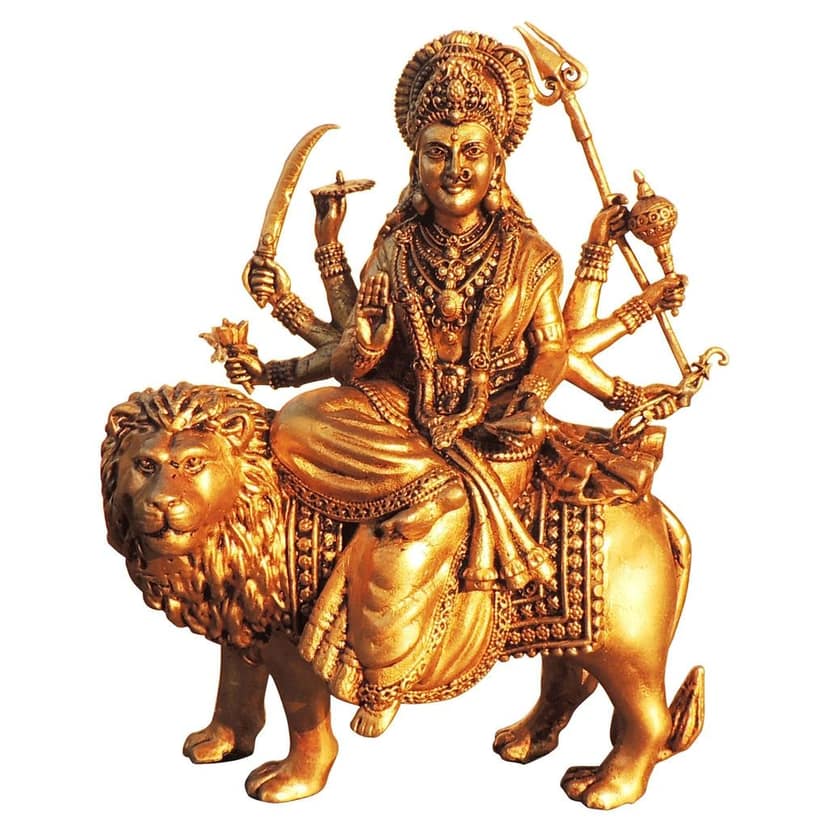 Brass Durga Mata Idol � Maa Durga Brass God Statue for Home Mandir, Height : 7 Inch (BSMAS1732 J) view 2