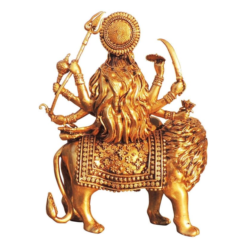 Brass Durga Mata Idol � Maa Durga Brass God Statue for Home Mandir, Height : 7 Inch (BSMAS1732 J) view 3