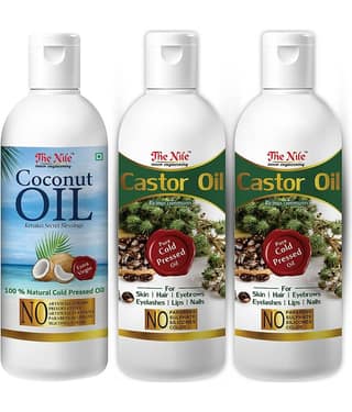 The Nile Castor Oil 150 ML + Castor Oil 100 ML + Coconut Oil 100 Ml 350 mL Pack of 3
