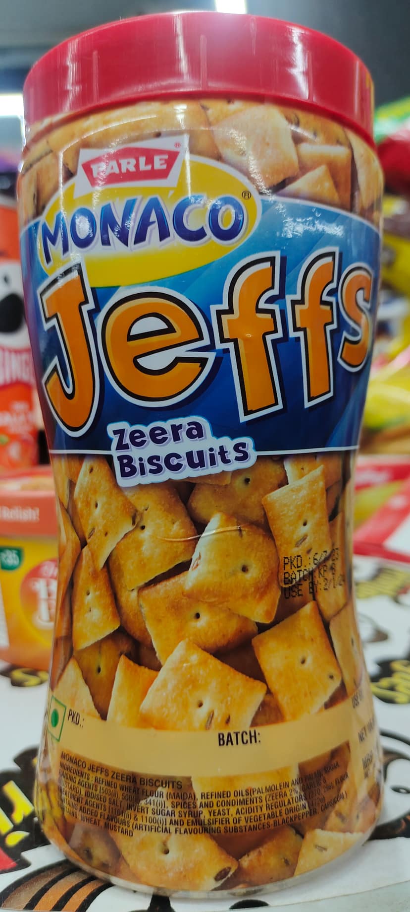 Parle Monaco jeffs zeera biscuits