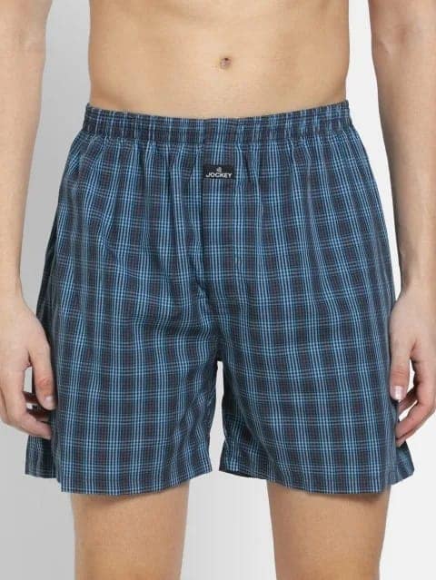 Jockey Men's 1222 Checks Pack of 2 Boxer Shorts