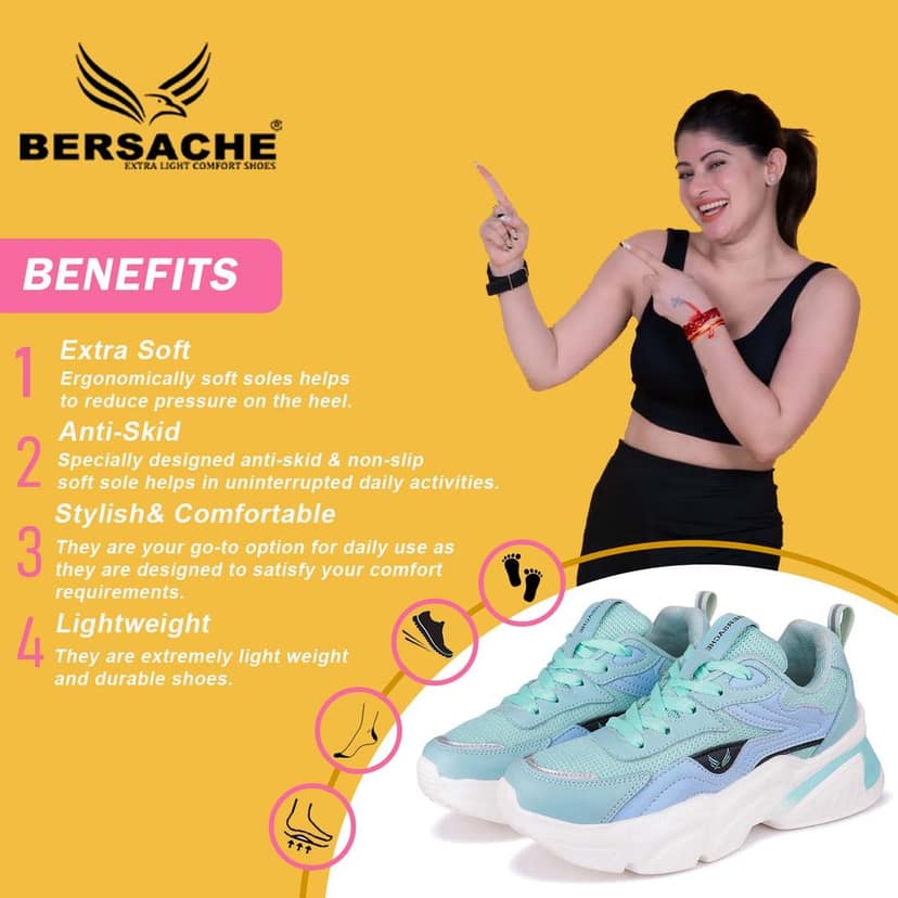 Bersache Premium Sports ,walking,Gym,cricket, Trending Running Shoes For Women's view 2