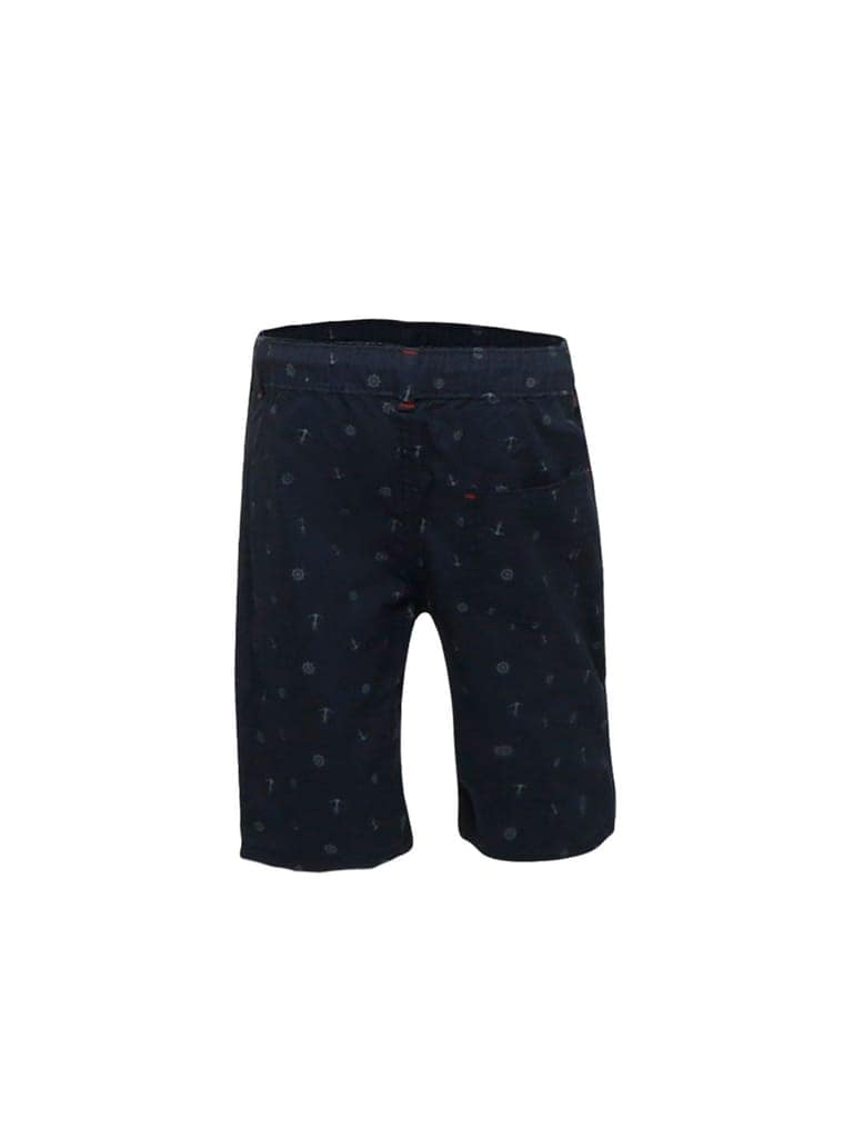 Boys Black Anchor Printed Shorts view 4