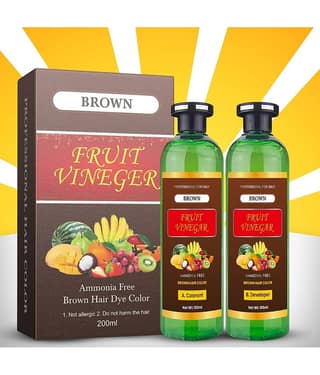 WRIXTY Fruit Vinegar Dark Brown Hair Colour Gel Instant Smooth Silky Hair Quick Result Long Lasting