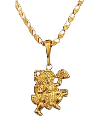 Charms Gold Religious Pendant With Chain ( Pack of 1 )