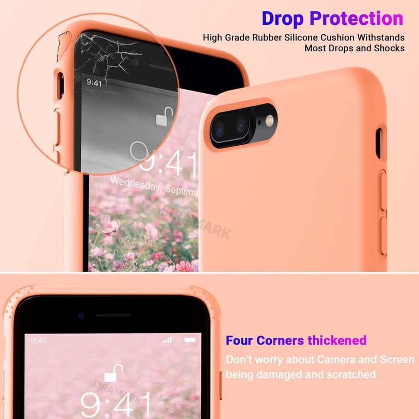 LIRAMARK Liquid Silicone Soft Back Cover Case for Apple iPhone 7 Plus / 8 Plus view 5