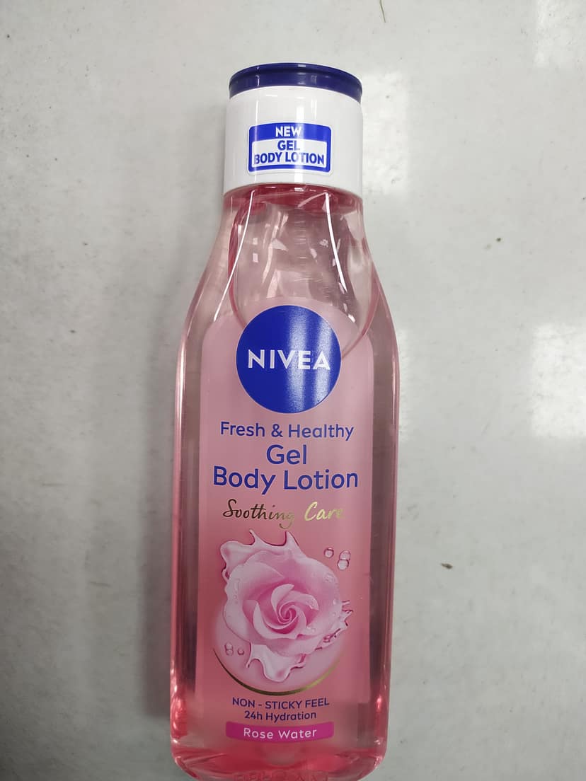 Nivea Fresh & healthy Gel Body lotion Soothing care Non-sticky feel 24h hydration Rose water
