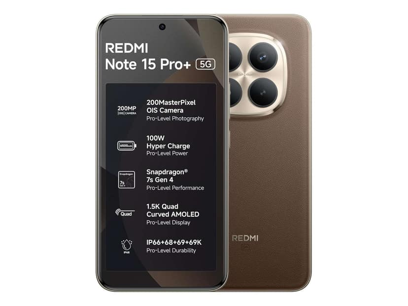Redmi Note 15 Pro+ 5G Smartphone, 8GB RAM, 256GB Storage - Coffee Mocha