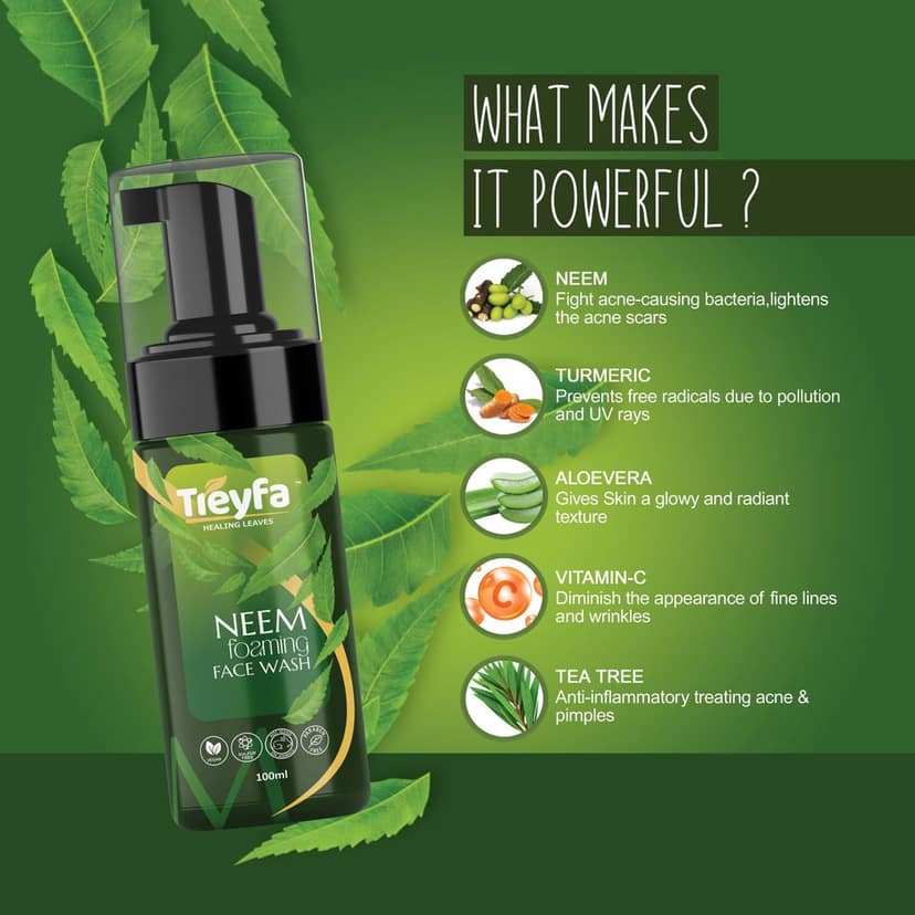 TREYFA Neem foaming face wash for deep exfoliation, dirt removal & brightness for Face Wash (100 ml) view 3
