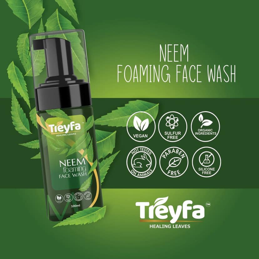 TREYFA Neem foaming face wash for deep exfoliation, dirt removal & brightness for Face Wash (100 ml) view 5