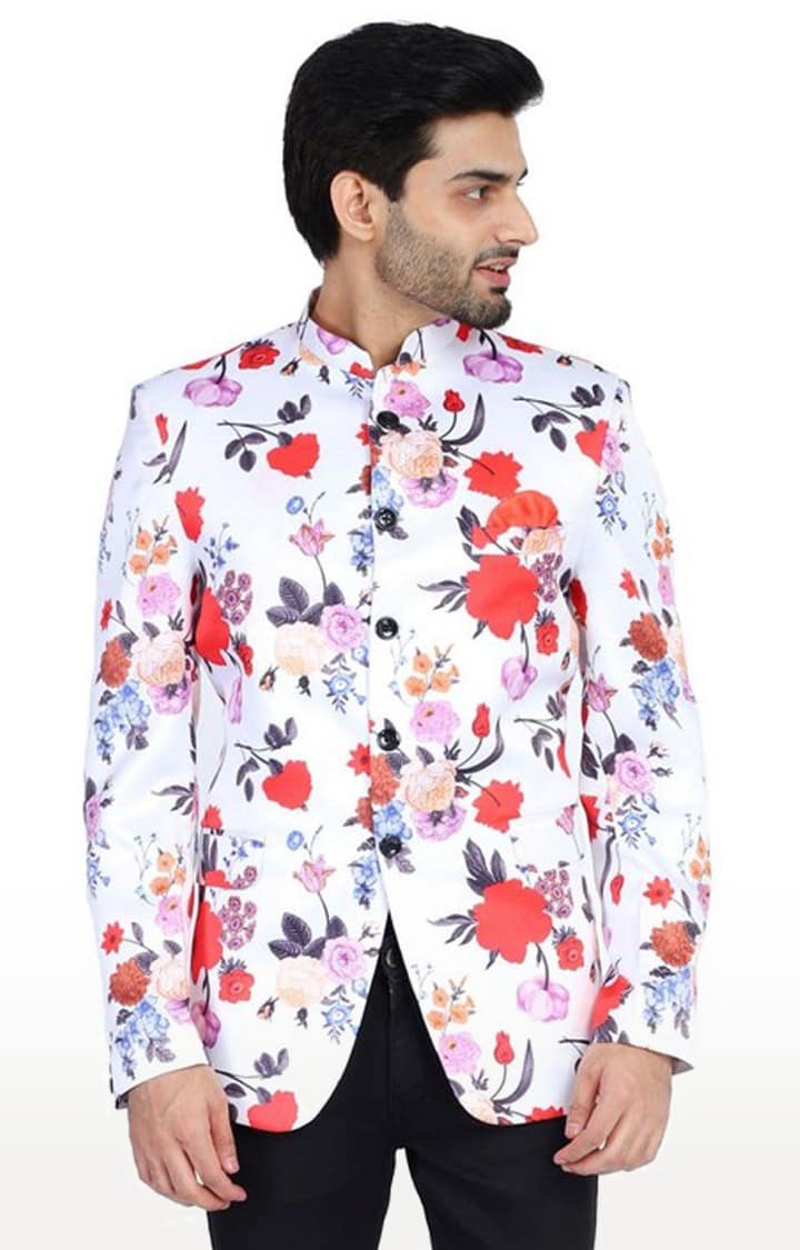 Tahvo Men Printed Men Blazer With Hanky